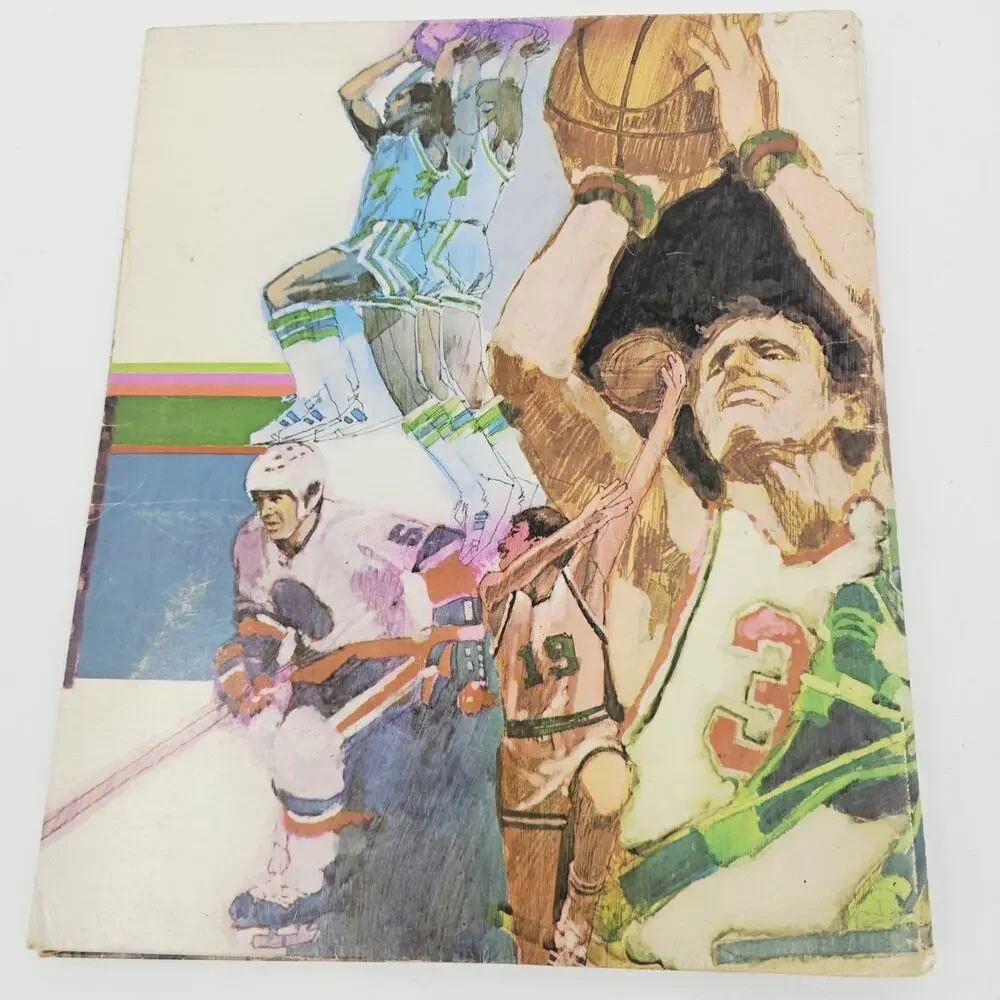 Vintage 1970's Mead Sports Spiral Organizer Notebook Folder Baseball Football